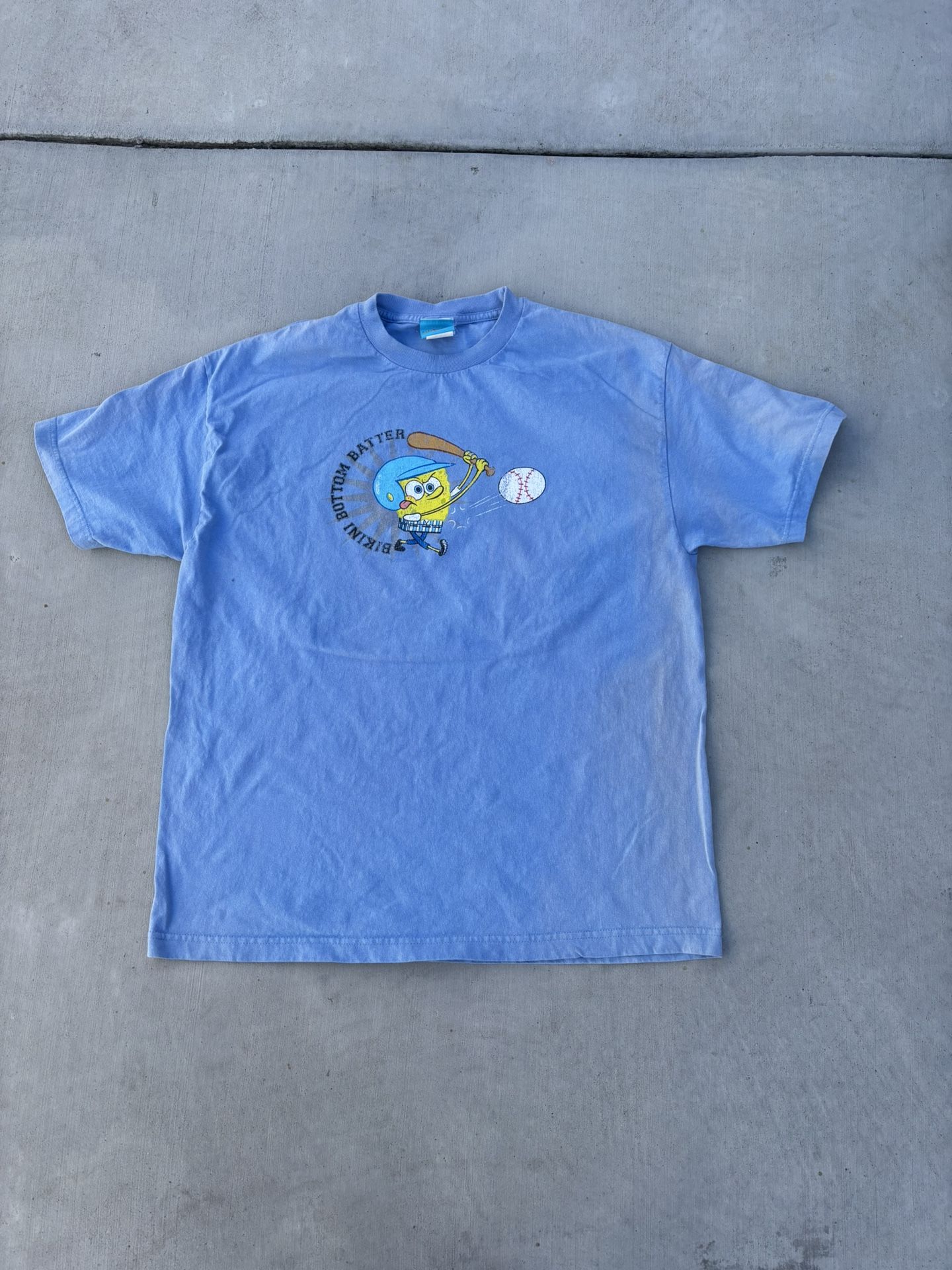 Blue SpongeBob SquarePants baseball tee vintage size XL