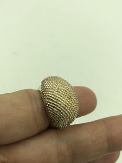 925 Sterling Silver Pegged Dome Ring Size 5