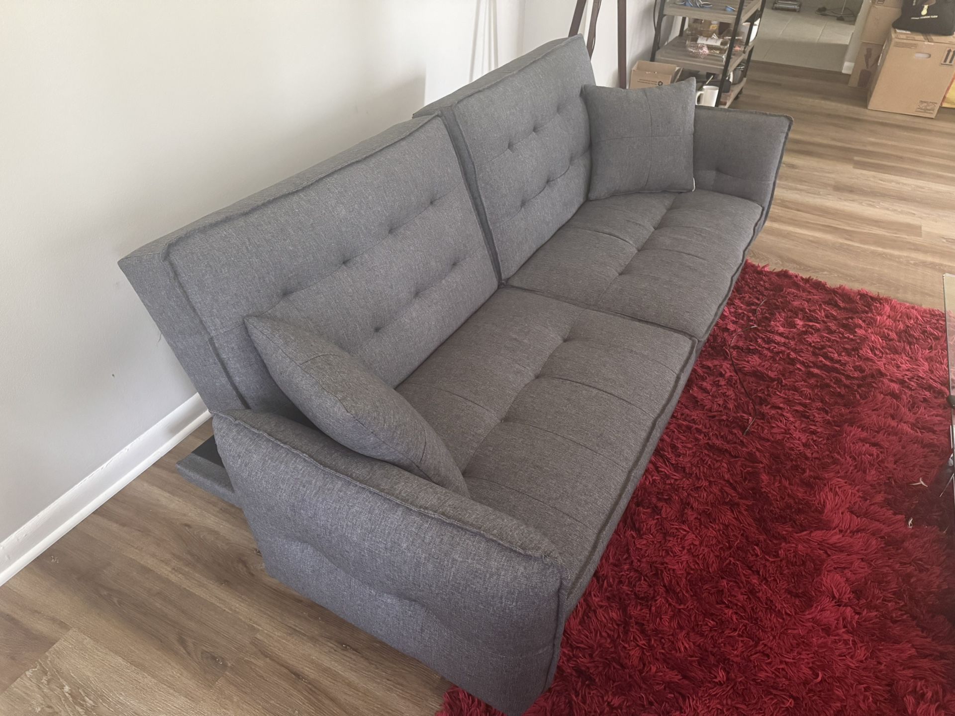 Gray Futon w/ USB Outlet