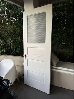 Vintage solid wood door with half lite