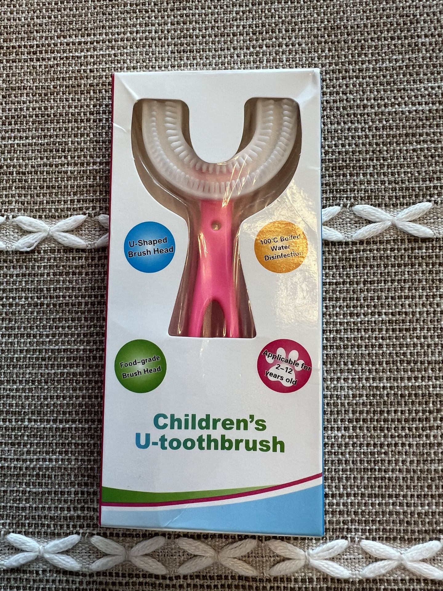 Girls Toddlers Kids U Shaped Toothbrush 1 Long and 1 Short Handle 2 pcs