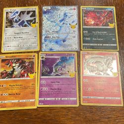 Pokémon TCG Card Lot Of 7 Celebrations 2021 Includes All Holographic Full Art Reshiram, Holo Lunala, Groudon, Dialga, & Lunala 