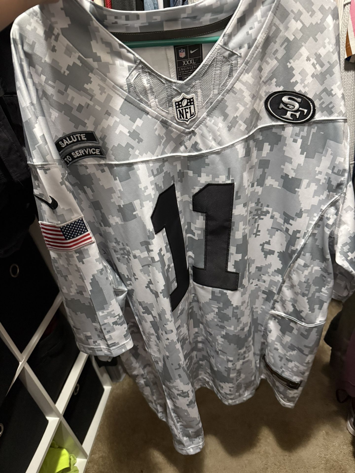 3xl Aiyuk Niner Military Jersey New Too Big For Husband 