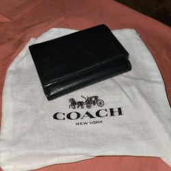 Men's Coach Black ⚫️ Trifold Leather Wallet $$$148 ♤♡◇♧ 