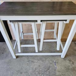 Counter Height Table With Two Stools 