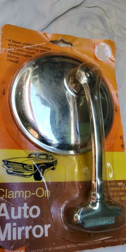 A,VINTAGE CLAMP-ON AUTO MIRROR
