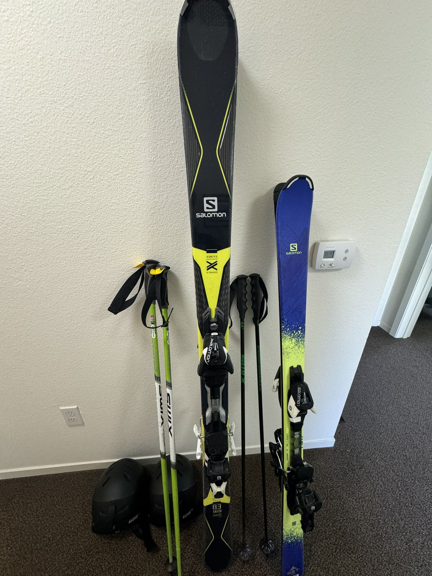 Skis Poles And Helmets