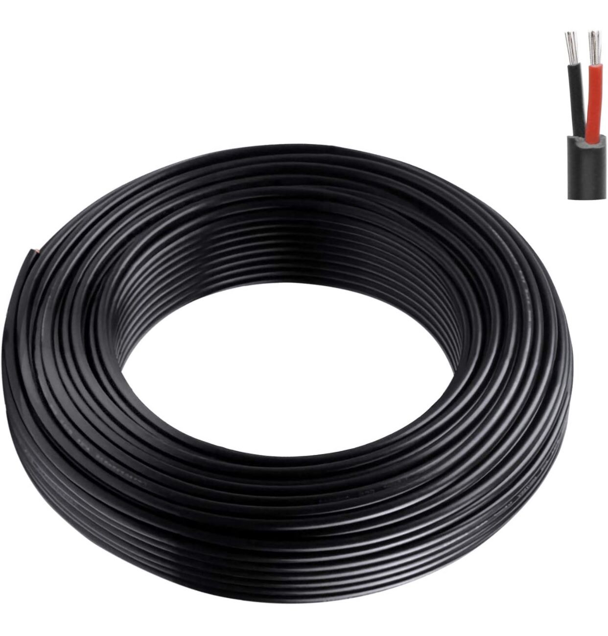 Brand New Electrical Wire 65.6ft 22AWG Conductor Wire, 22 Gauge Black Tinned Copper Hookup Wire, 2 Pin Insulated Solid Core, Flexible Extension Electr