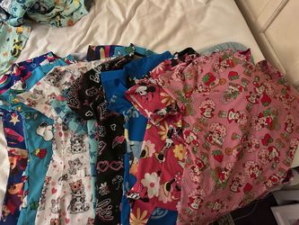 Lot of Novelty Print Scrub Tops