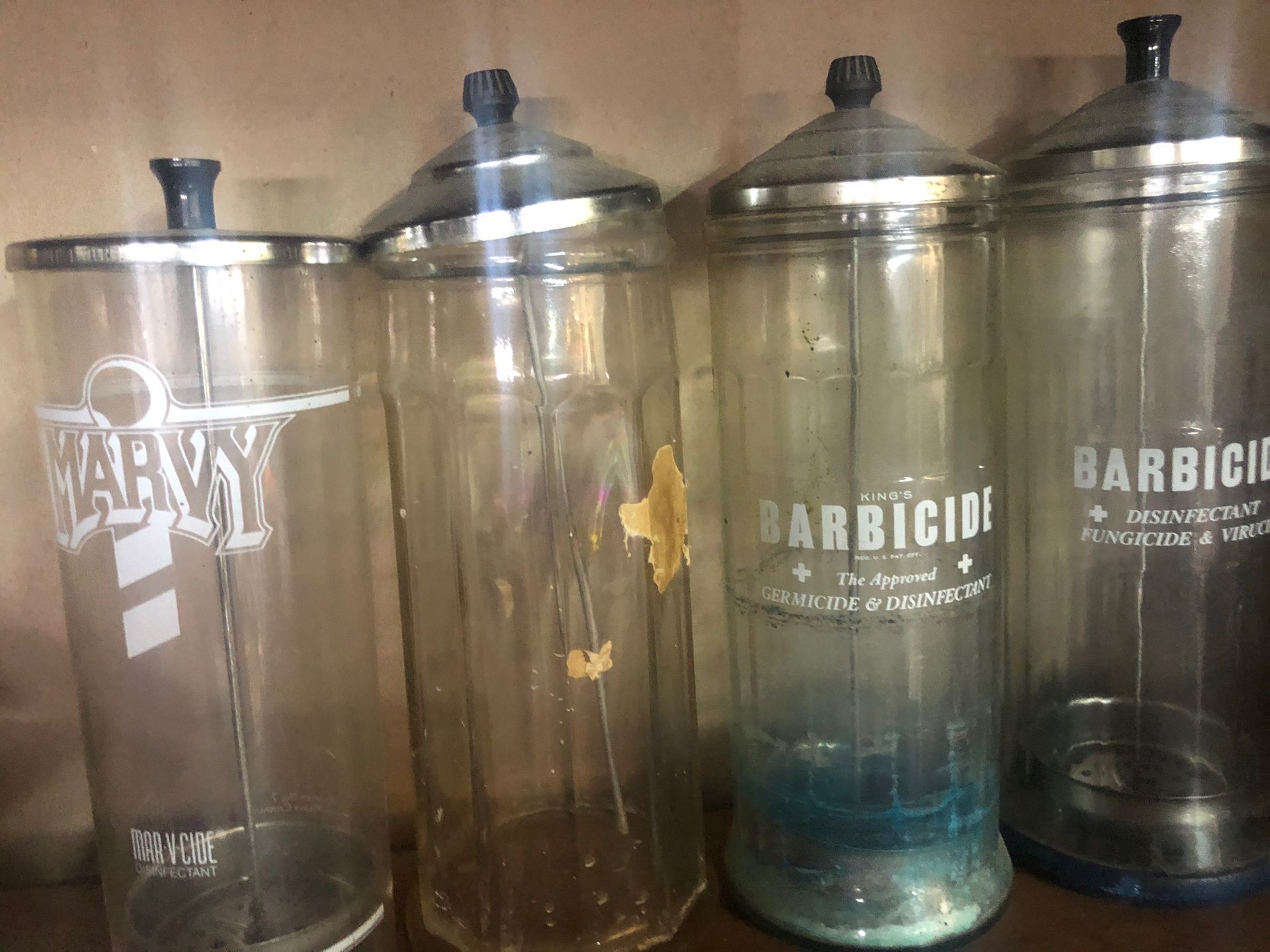 Barber bottles selling the set