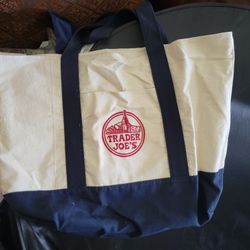 Large Trader Joe's Canvas Tote Bag. Like New. 