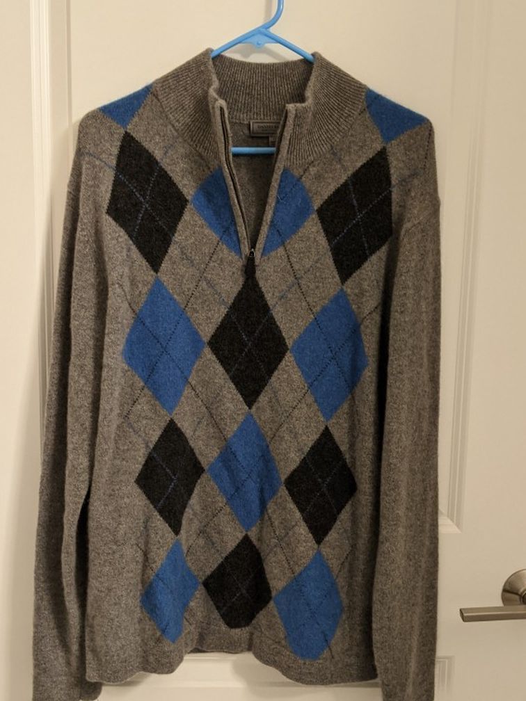 New (No Tags) Men's Daniel Bishop Cashmere Zipper Sweater