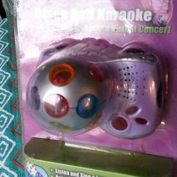 Portable disco ball karaoke with headset