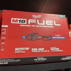 Milwaukee M18 Fuel One-Key Cordless Brushless Pipe Threader Kit with (2) 12.0Ah Batteries and Case