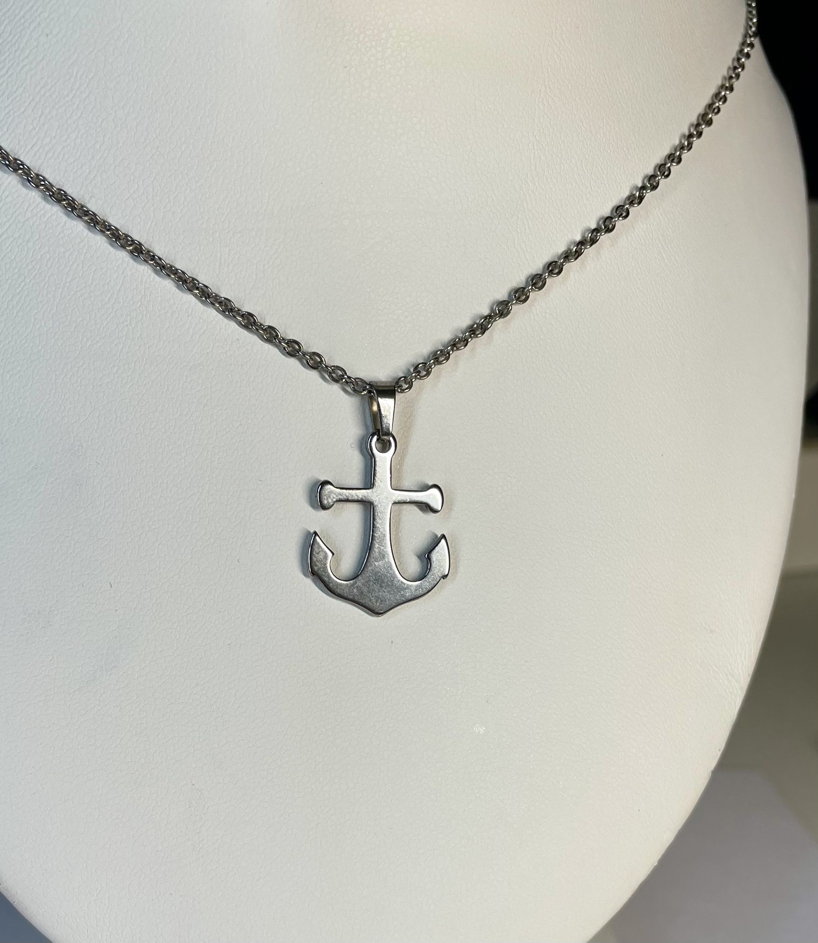 Anchor Pendant Necklace And Earrings