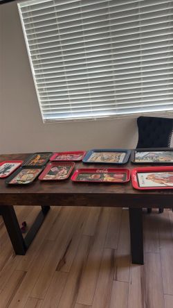 9 piece Coca Cola tray set