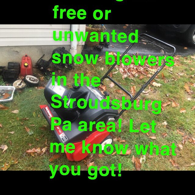Looking For Free Or Unwanted Snow Blowers