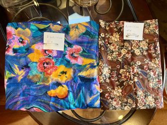 New Fabric: Colorful Abstract Floral & Brown Floral Paisley