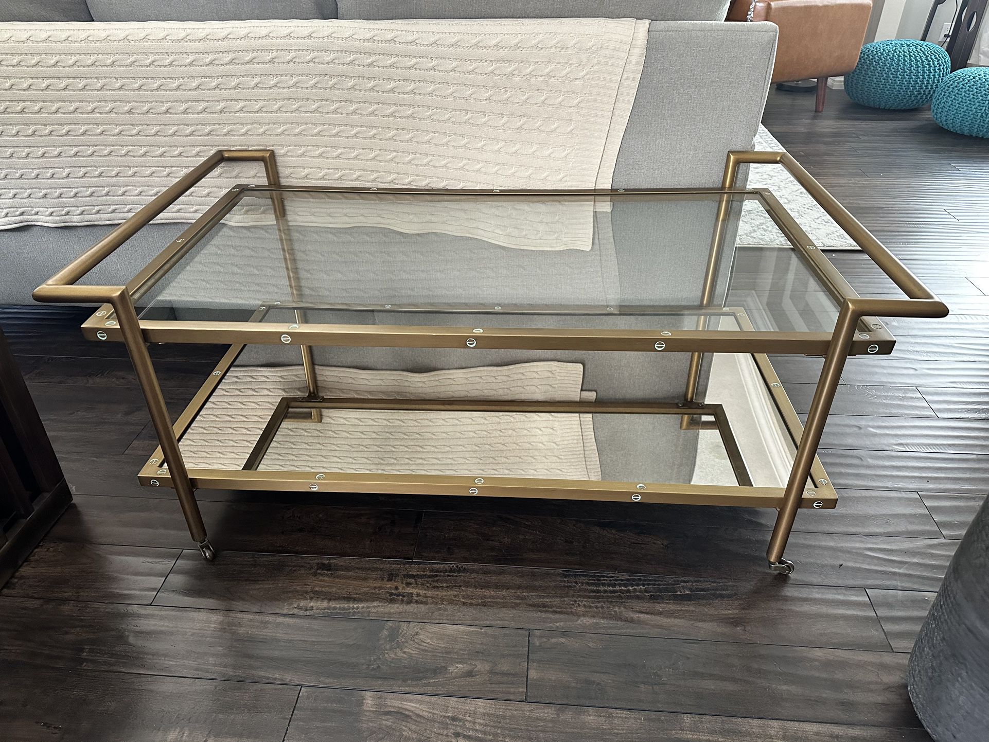 Vintage Brass And Glass Coffee Table