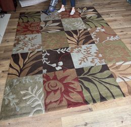 Large Floral Patchwork Area Rug