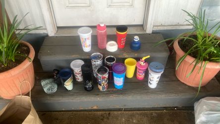 Tumblers, Coffee Cups And Water Bottle