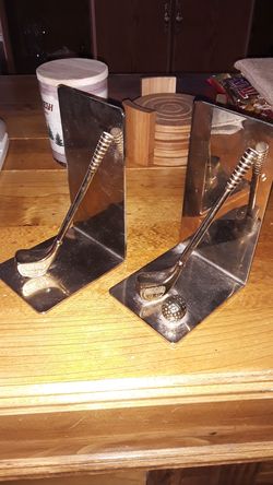 Chrome Golf Book Ends