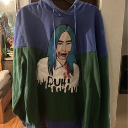 Custom Painted Billie Eilish sweatshirt