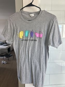 Gray Caturday Forever T-Shirt with Colorful Cats