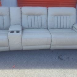 Sofa Cream Color Sold As, Nice Condition but Needs Plug For Recliners 