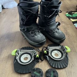Rossignol Snowboard SIS Step In Boots Men’s Size 9 And Bindings 