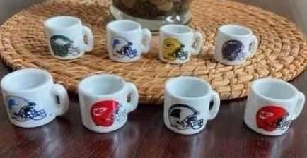 Vintage Ceramic Football NFL Tiny Mugs Just $15 For All