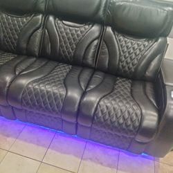 Black Premier Leather Sofa