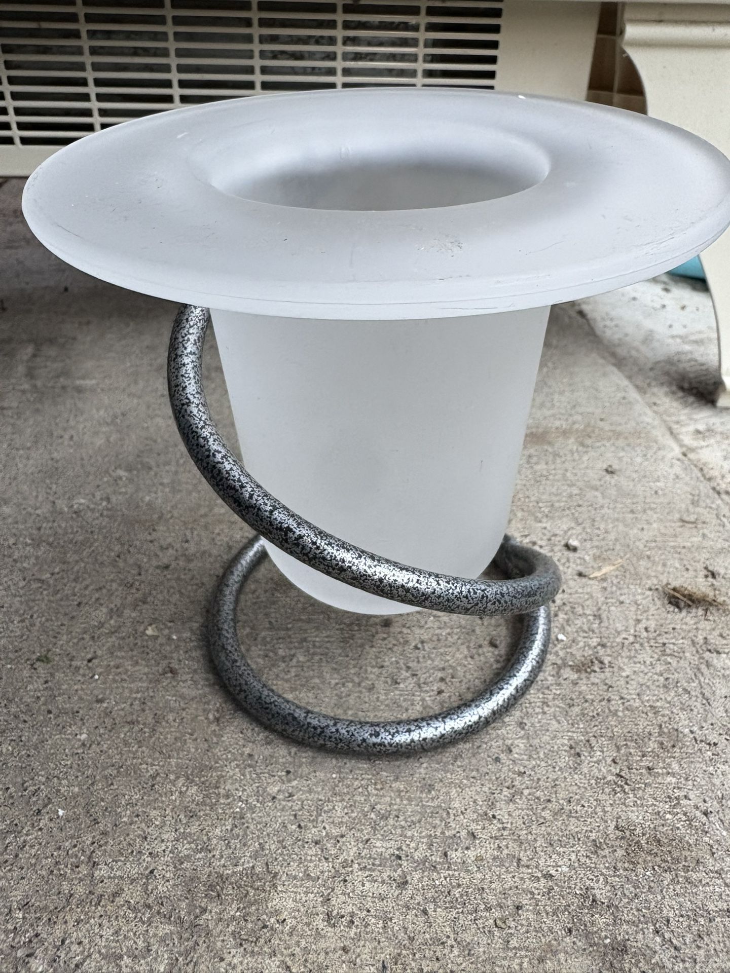 Metal/iron Candle Holders/ Center Pieces W/frosted Glass