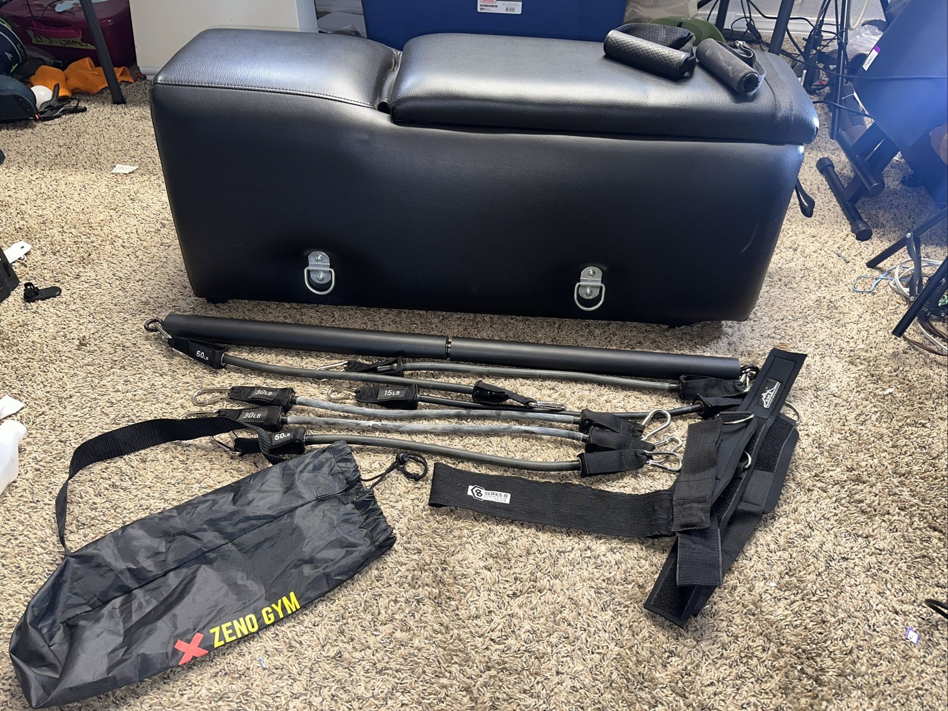 Zeno Gym Bench Pro Workout & Equipment W/ Accessories. SEE DESCR