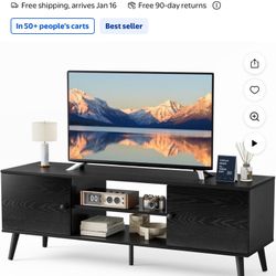 65in Black Wood Tv Stand 