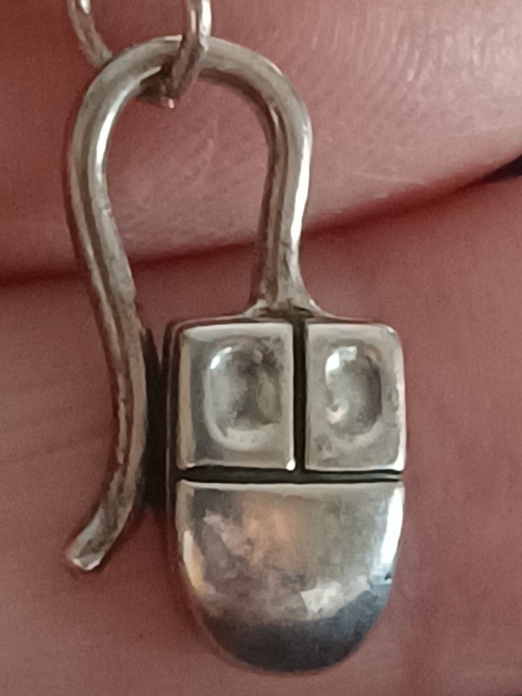 Vtg.sterling Silver Computer Mouse" Charm
