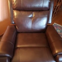 Brown, Leather Electric Recliner With Lift Assist 