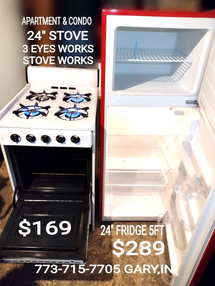 24" Small Stove Fridge Refrigerator