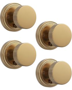 Asidrama 4 Pack Champagne Bronze Privacy Door Knobs with Lock