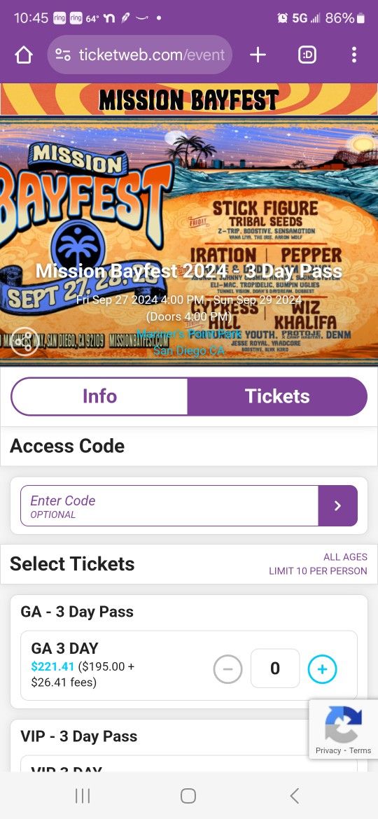 Mission Bayfest 3 Day Passes