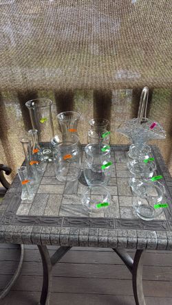Glass , porcelain vases