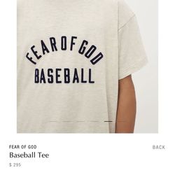Fear Of God Baseball Tee