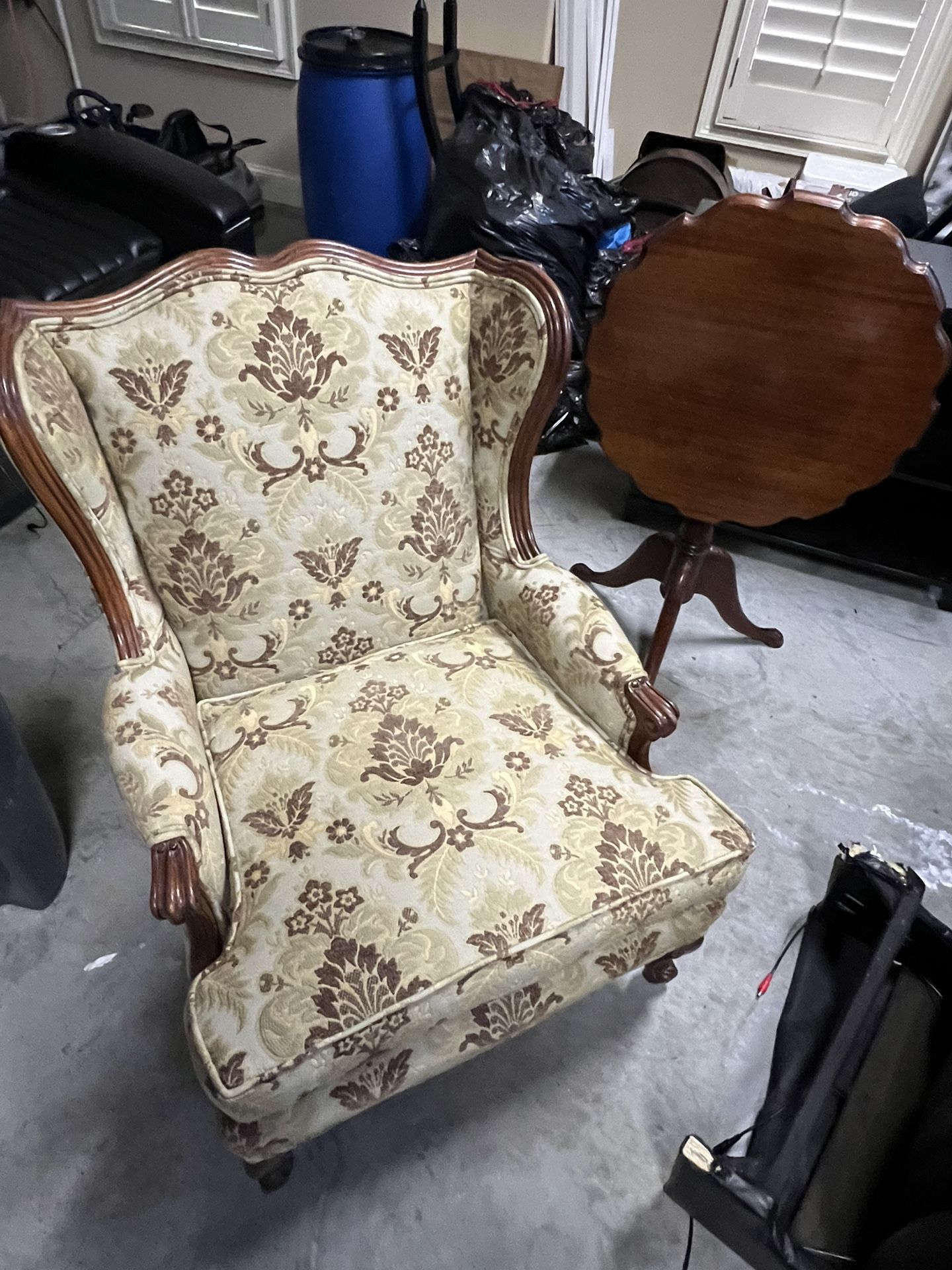 Antique chair and Tilting Table