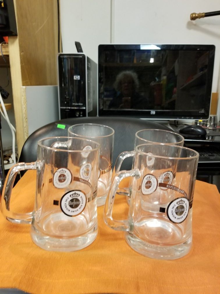 Vintage wacfeiner Wacfeiner Eine Konign Unter Den Bierem Warsteiner Glass beer mugs 4