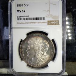 1881 S MS67! MORGAN SILVER DOLLAR TONER