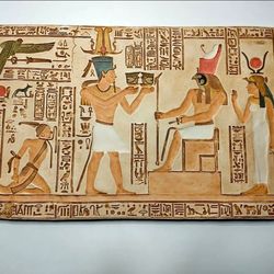 Egyptian King Ptolemy Offering to Horus