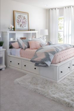 Queen Size Wooden Platform Bed