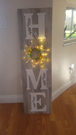 HOME Hanging Wall Sign Custom Made With Changeable Letter O