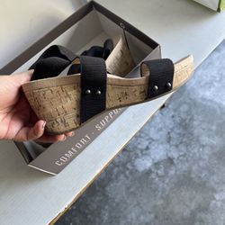 Black Wedge Sandals 