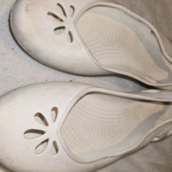 White Ankle Croc Slipers